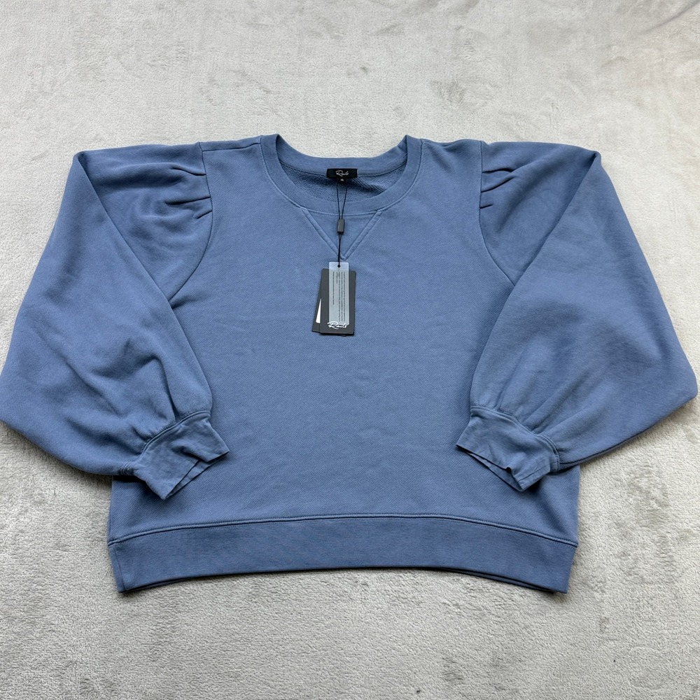 Rails Sweatshirt Women's XL Tiffany Faded Periwinkle Puff Coquette Casual Chic